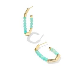 KENDRA SCOTT DESIGN Sylvia Gold Hoop Earrings in Teal Amazonite
