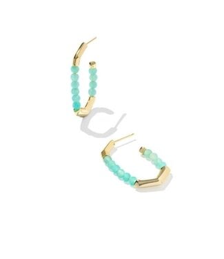 KENDRA SCOTT DESIGN Sylvia Gold Hoop Earrings in Teal Amazonite