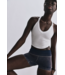 All Clear Solid V Neck Cami in White