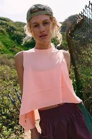 FREE PEOPLE MOVEMENT Tempo Tank in Pastel Peach