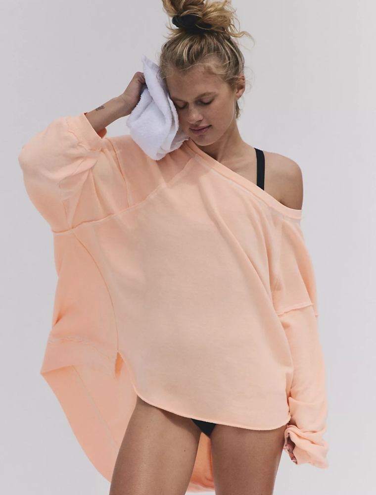 FREE PEOPLE MOVEMENT One To Beat Pullover in Pastel Peach