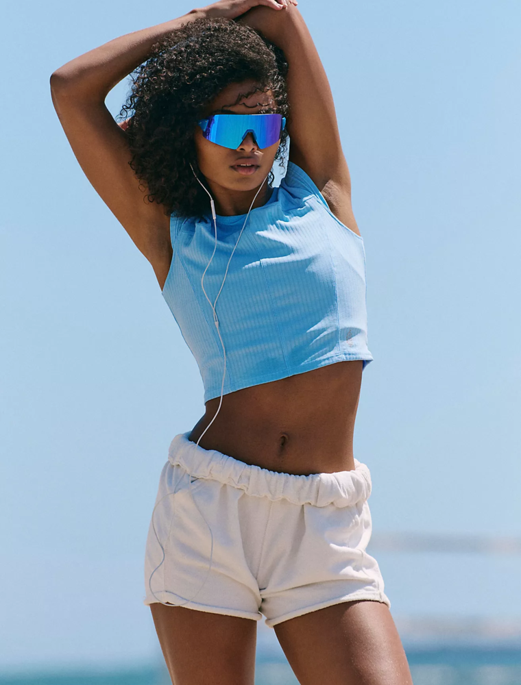 FREE PEOPLE MOVEMENT Tempo Ribbed Baby Tee in High Dive