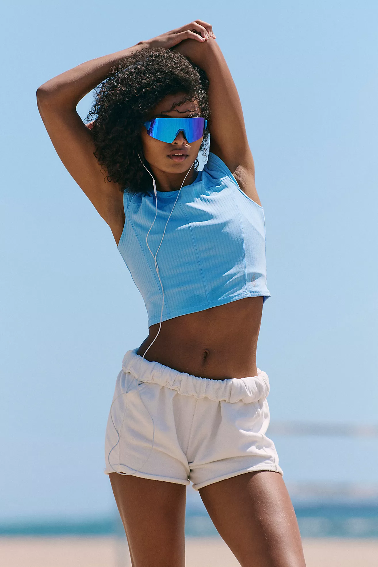 FREE PEOPLE MOVEMENT Tempo Ribbed Baby Tee in High Dive