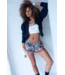 Varsity Blues Printed Shorts in Tuxedo Floral