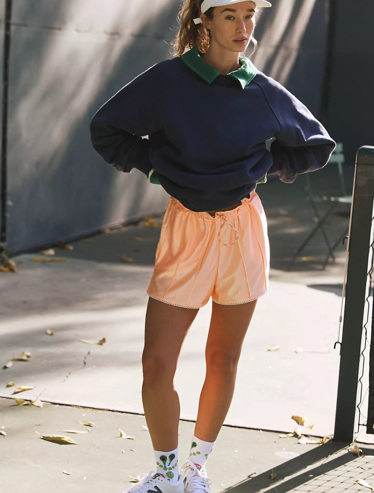 FREE PEOPLE MOVEMENT Roll With It Shorts in Pastel Peach