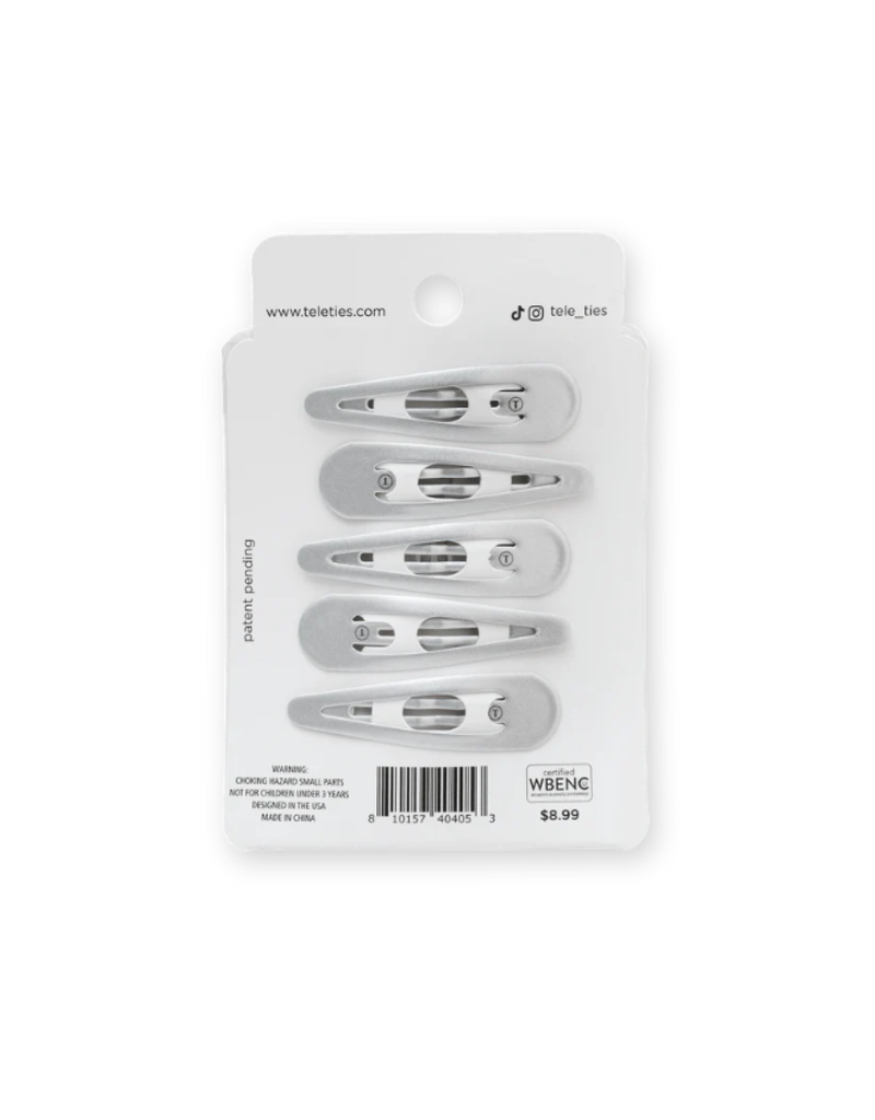 TELETIES Silver Snap Clips