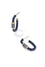 KENDRA SCOTT DESIGN Emery Gold Enamel Hoop Earrings in Navy