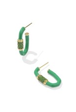 KENDRA SCOTT DESIGN Emery Gold Enamel Hoop Earrings in Green