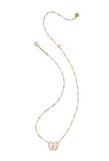 KENDRA SCOTT DESIGN Haley Bow Gold Short Pendant Necklace in Ivory Mother-of-Pearl