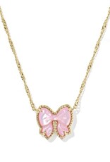 KENDRA SCOTT DESIGN Haley Bow Gold Short Pendant Necklace in Blush Mother-of-Pearl