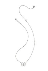 KENDRA SCOTT DESIGN Haley Bow Silver Short Pendant Necklace in Ivory Mother-of-Pearl