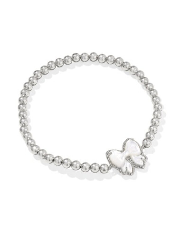 KENDRA SCOTT DESIGN Haley Bow Silver Stretch Bracelet in Ivory Mother-of-Pearl