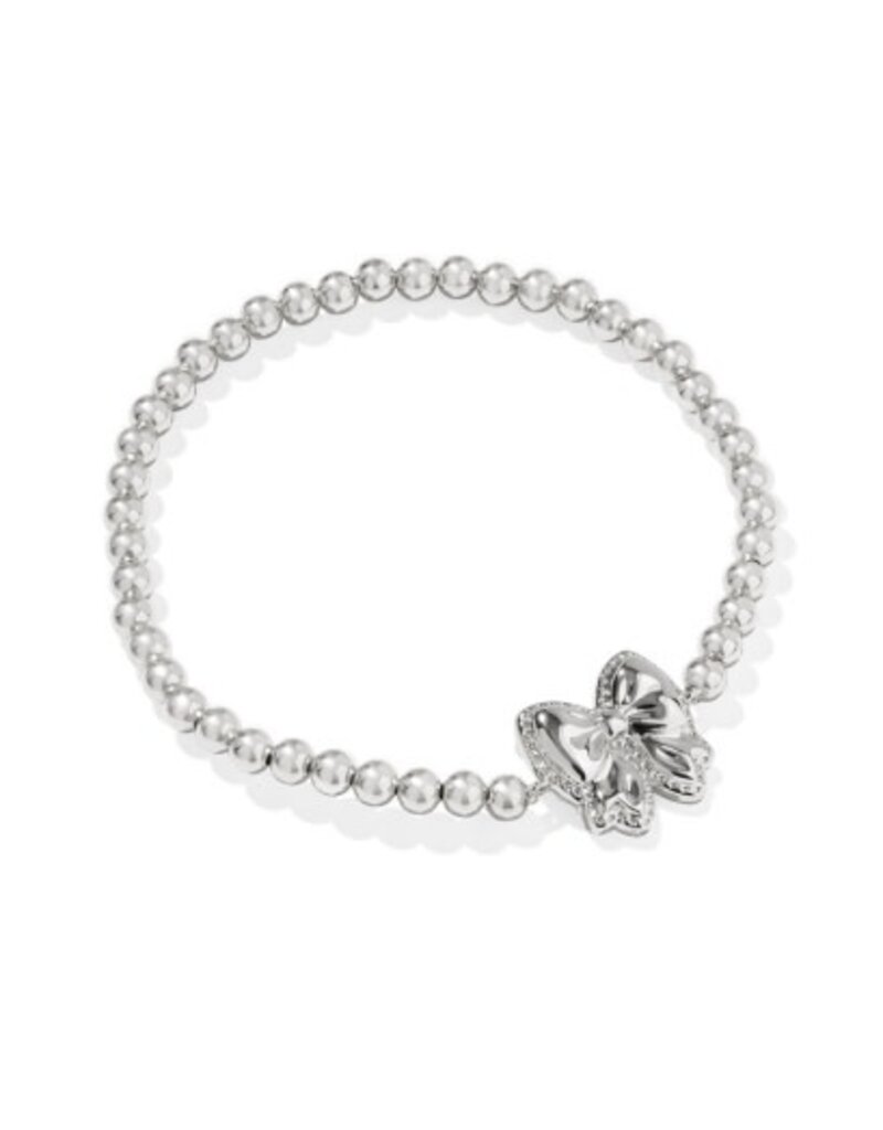 KENDRA SCOTT DESIGN Haley Bow Silver Stretch Bracelet in Ivory Mother-of-Pearl