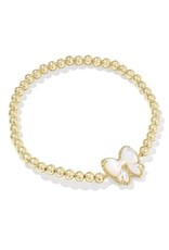 KENDRA SCOTT DESIGN Haley Bow Gold Stretch Bracelet in Ivory Mother-of-Pearl