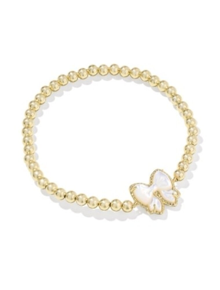 KENDRA SCOTT DESIGN Haley Bow Gold Stretch Bracelet in Ivory Mother-of-Pearl