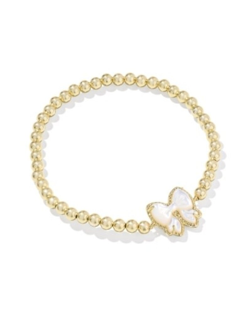 KENDRA SCOTT DESIGN Haley Bow Gold Stretch Bracelet in Ivory Mother-of-Pearl