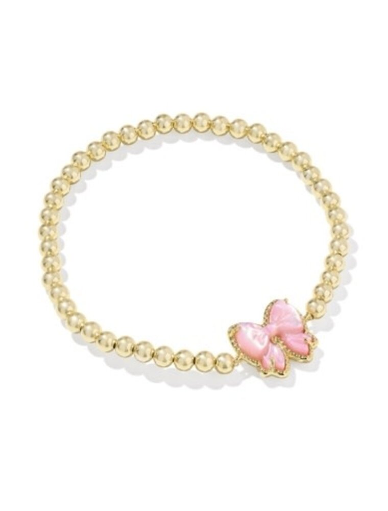 KENDRA SCOTT DESIGN Haley Bow Gold Stretch Bracelet in Blush Mother-of-Pearl