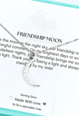 TJAZELLE Friendship Moon Charm Necklace in Silver