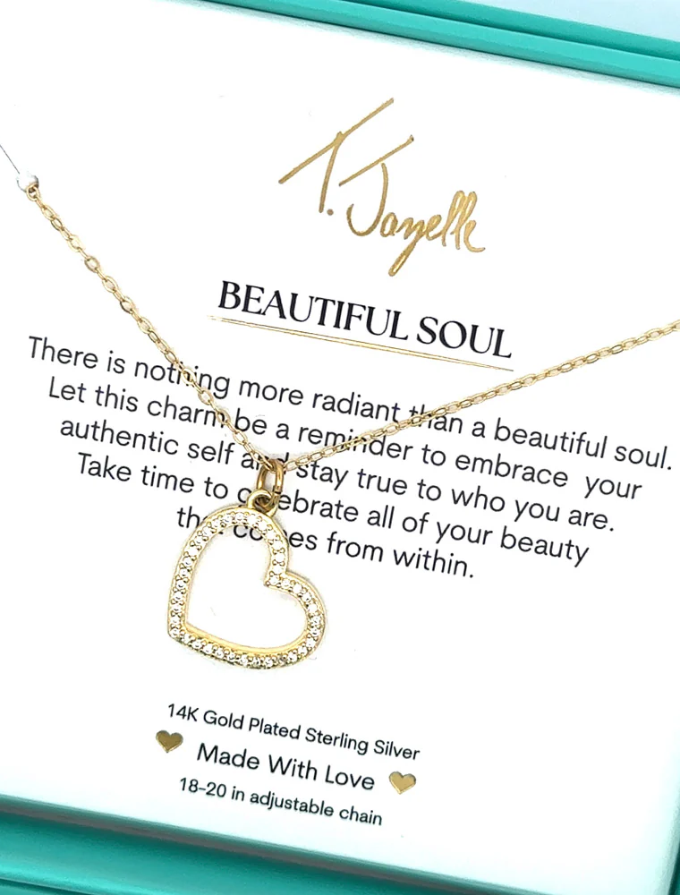 TJAZELLE Beautiful Soul Charm Necklace in Gold
