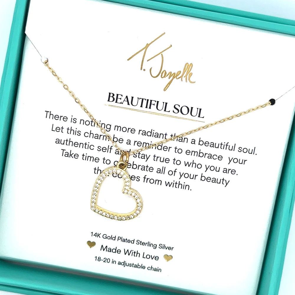 TJAZELLE Beautiful Soul Charm Necklace in Gold