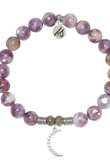 TJAZELLE Friendship Moon Bracelet in Lepidolite Quartz & Silver
