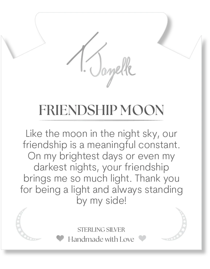 TJAZELLE Friendship Moon Bracelet in Lepidolite Quartz & Silver