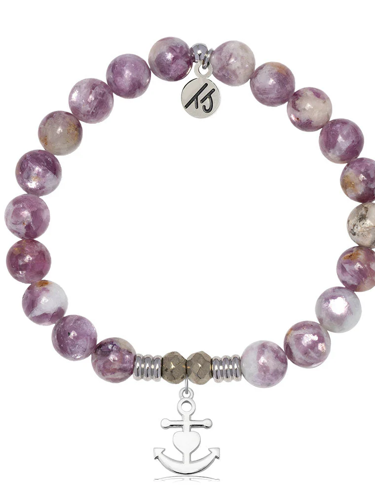 TJAZELLE Faith. Hope. Love. Bracelet in Lepidolite Quartz & Silver