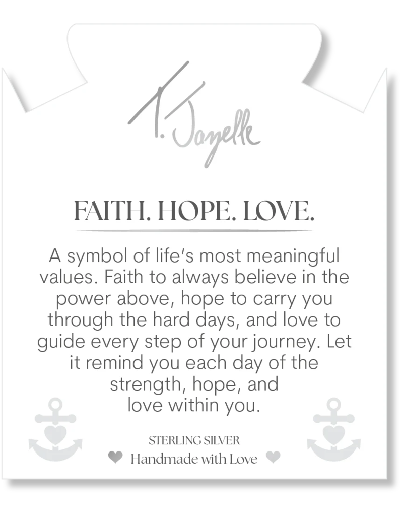 TJAZELLE Faith. Hope. Love. Bracelet in Lepidolite Quartz & Silver