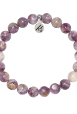 TJAZELLE Calming Stacker Bracelet in Lepidolite Quartz & Silver