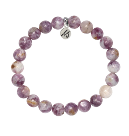 TJAZELLE Calming Stacker Bracelet in Lepidolite Quartz & Silver
