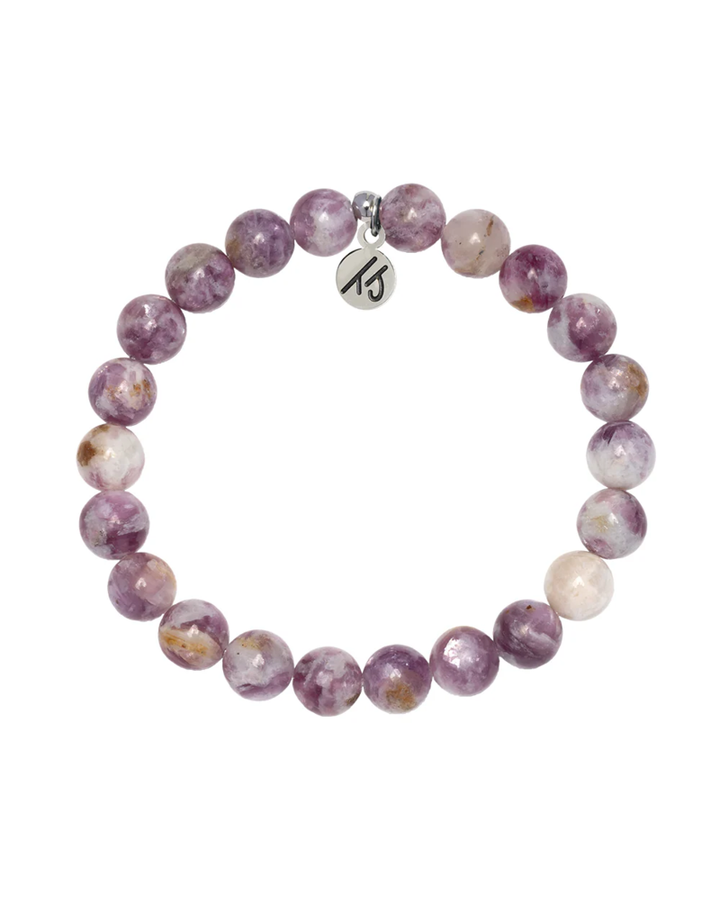 TJAZELLE Calming Stacker Bracelet in Lepidolite Quartz & Silver