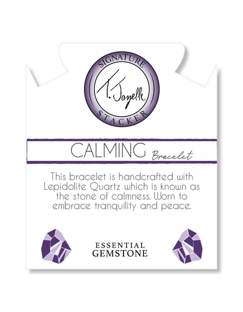 TJAZELLE Calming Stacker Bracelet in Lepidolite Quartz & Silver