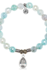 TJAZELLE Inner Beauty Bracelet in Aqua Agate & Silver