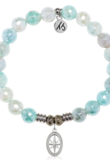TJAZELLE Unstoppable Bracelet in Aqua Agate & Silver