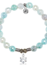 TJAZELLE Shine Like A Diamond Bracelet in Aqua Agate & Silver