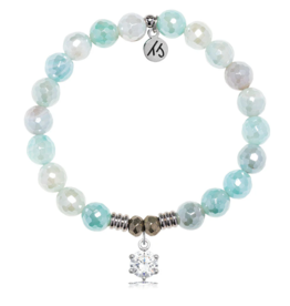 TJAZELLE Shine Like A Diamond Bracelet in Aqua Agate & Silver