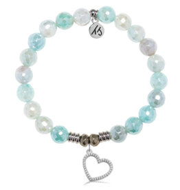 TJAZELLE Beautiful Soul Bracelet in Aqua Agate & Silver