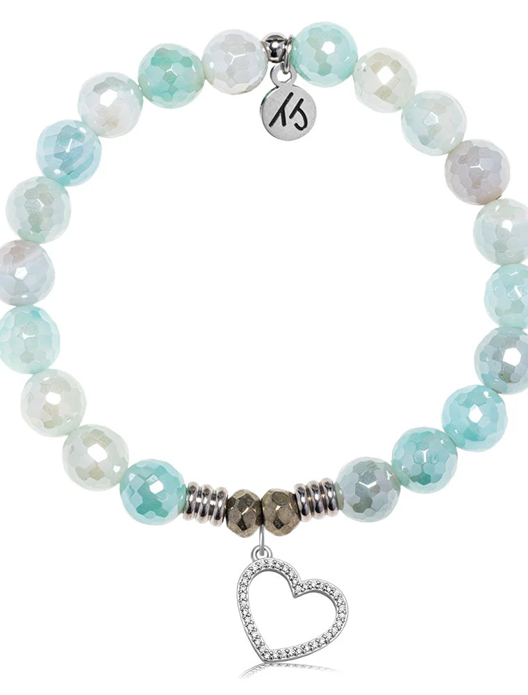 TJAZELLE Beautiful Soul Bracelet in Aqua Agate & Silver