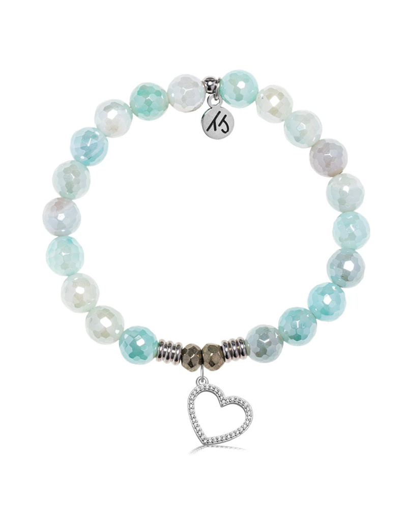 TJAZELLE Beautiful Soul Bracelet in Aqua Agate & Silver