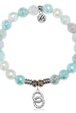 TJAZELLE Forever Connected Bracelet in Aqua Agate & Silver TJAZELLE Forever Connected Bracelet in Aqua Agate & Silver