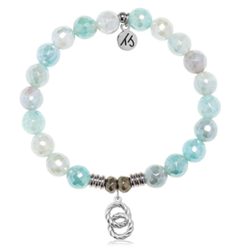 TJAZELLE Forever Connected Bracelet in Aqua Agate & Silver