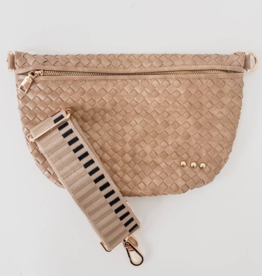 PRETTY SIMPLE Woven Westlyn Bum Bag in Taupe