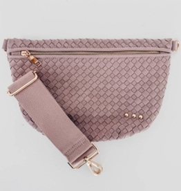 PRETTY SIMPLE Suede Woven Westlyn Bum Bag in Primrose