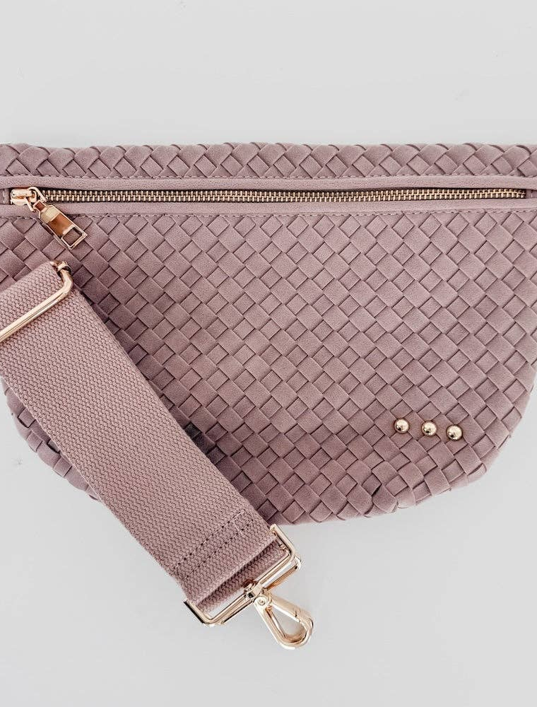 PRETTY SIMPLE Suede Woven Westlyn Bum Bag in Primrose