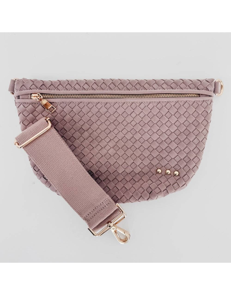 PRETTY SIMPLE Suede Woven Westlyn Bum Bag in Primrose