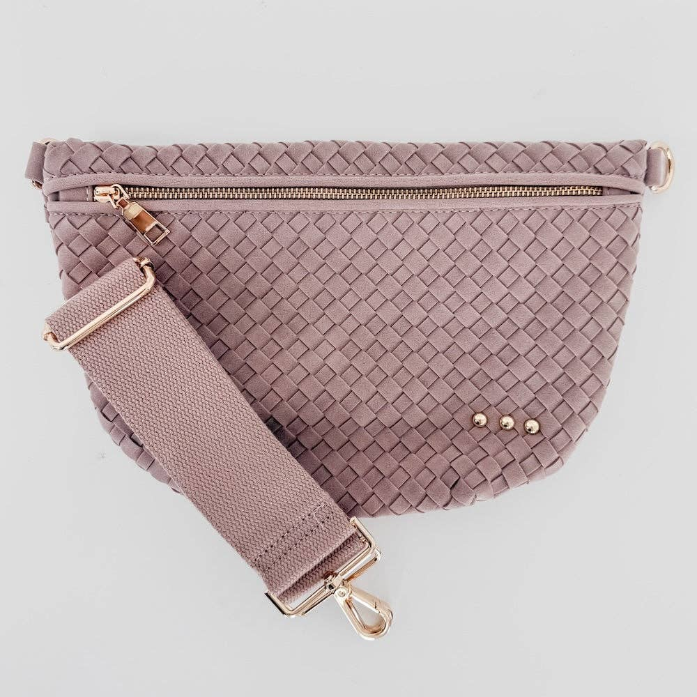 PRETTY SIMPLE Suede Woven Westlyn Bum Bag in Primrose