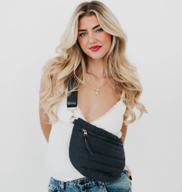 PRETTY SIMPLE Jolie Puffer Belt Bag in Smoke Gray