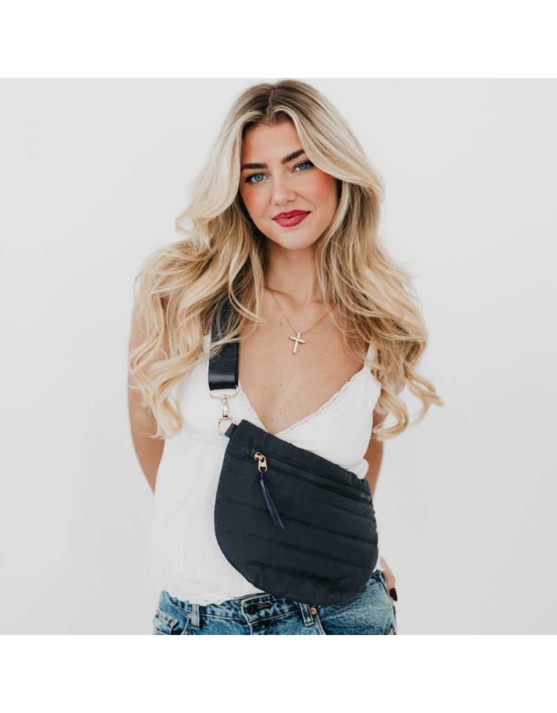 PRETTY SIMPLE Jolie Puffer Belt Bag in Smoke Gray