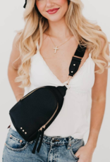 PRETTY SIMPLE Adventure Awaits Sling Bag in Black
