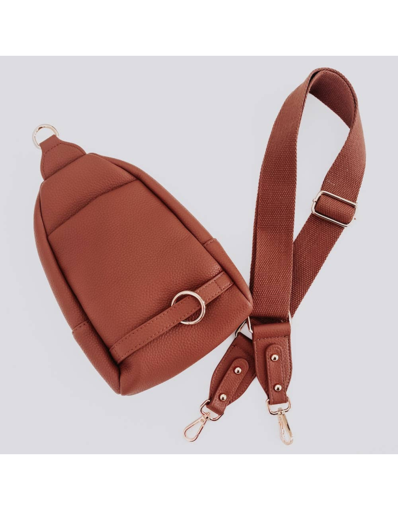 PRETTY SIMPLE Adventure Awaits Sling Bag in Brown